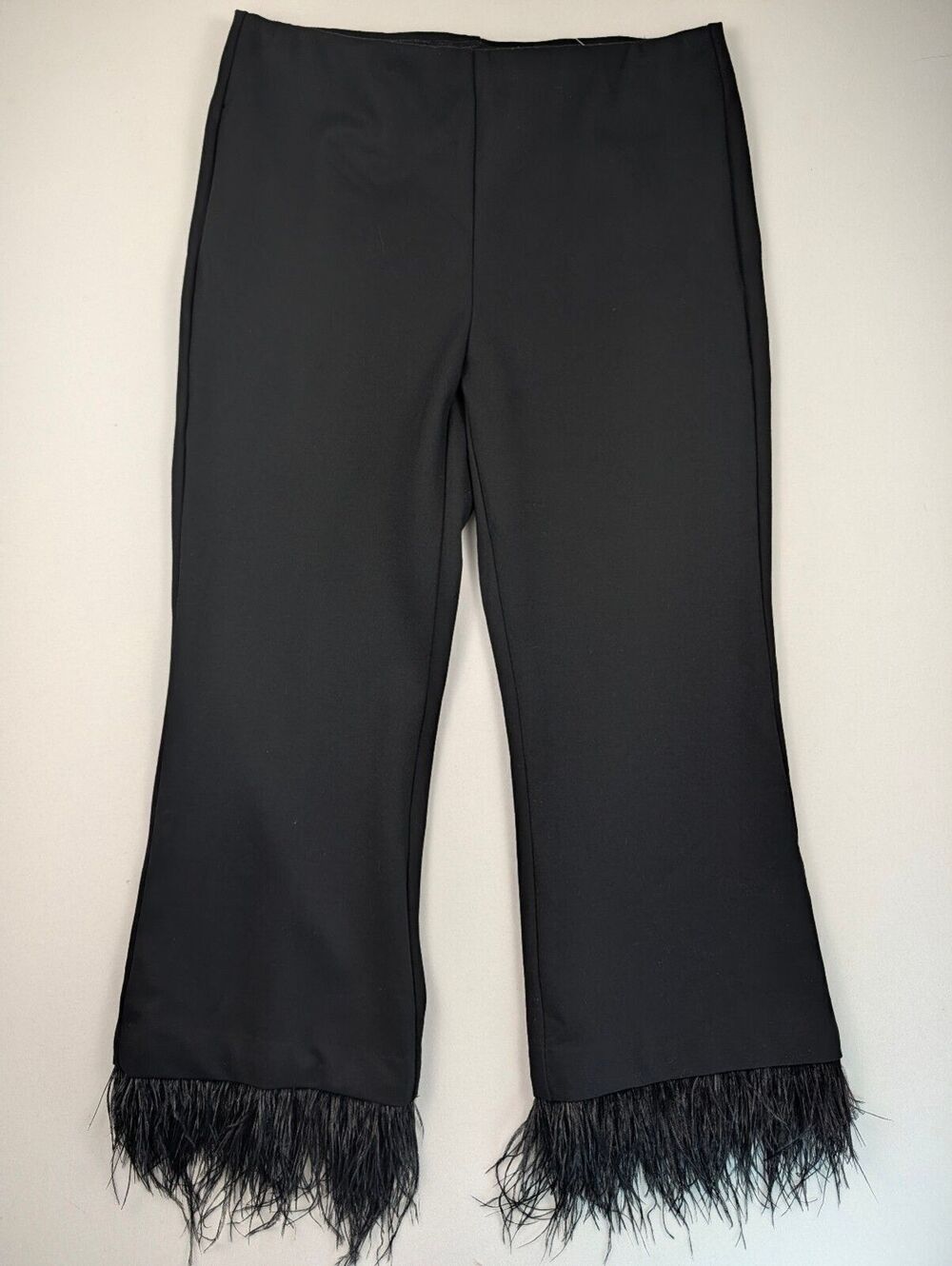 NWT Chico's Juliet So Slimming Feathers Kick Flare Pants Black Ponte Knit Size 8